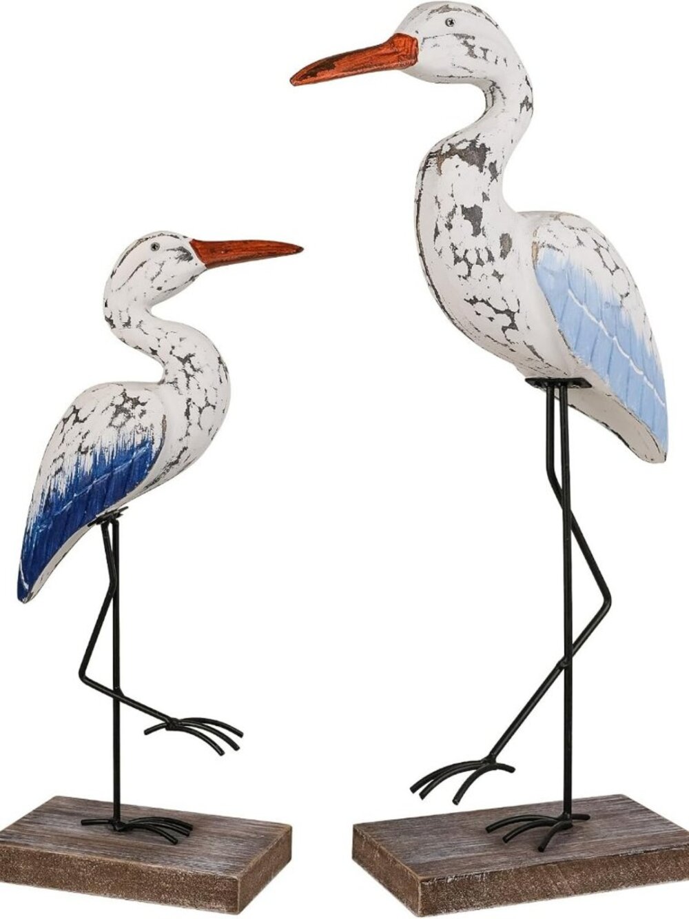 Coastal Wooden Seagull Figurine | Beach Decor Sea Bird Statue for Home Decor
